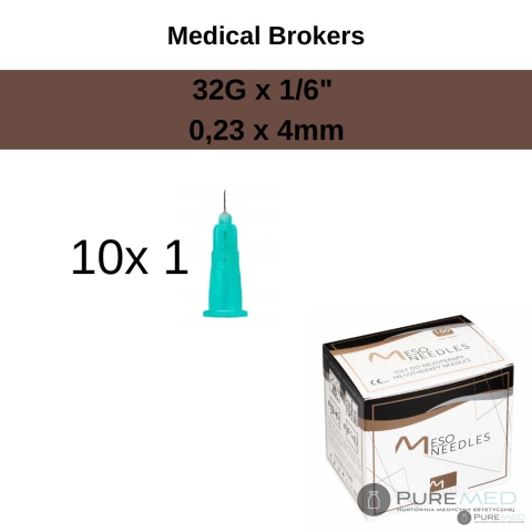 Иглы для мезотерапии 32G x 1/6" (0.23 x 4мм) 10 шт.