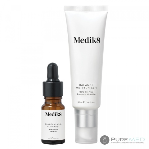 Medik8 Balance Moisturizer with Glycolic Acid SET Пробиотический матирующий крем с AHA-кислотами 50мл + Активатор 1 шт.