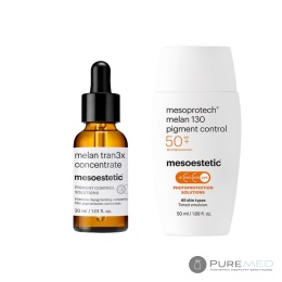 Месоэстетический ежедневный уход за обесцвечиванием | Melan Tran3x Concentrate + Melan 130 pigment control